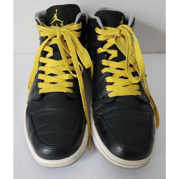 Air Jordan 1 Mid Yellow Retro Black 2014 Nike 554724-070 Mens Size 9.5 - Picture 6 of 16